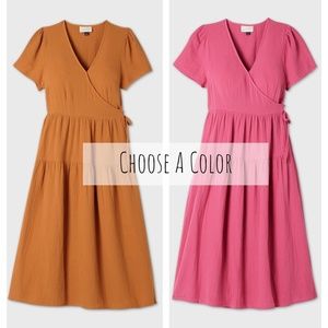 Wrap Tiered Midi Dress w/ Pockets Universal Thread